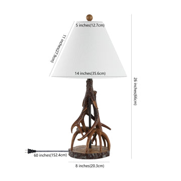 Cabell 26" Farmhouse Rustic Iron LED Table Lamp - JONATHAN Y